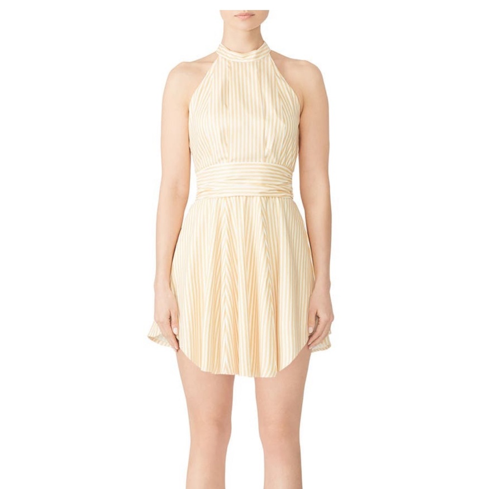 C/MEO Collective Yellow Striped “Believe in Me” Dress in Size M